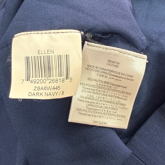 BCBGMaxAzria Ellen Navy Sleeveless Zip-Peplum Midi Dress - Picture 9 of 9